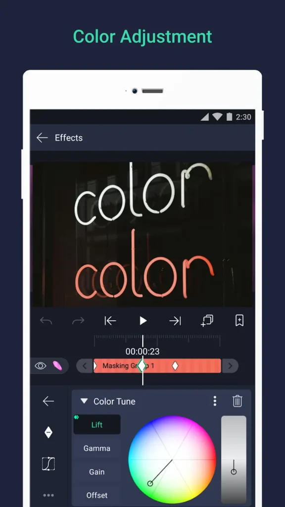 Alight Motion Mod APK Color Adjustment Screenshot