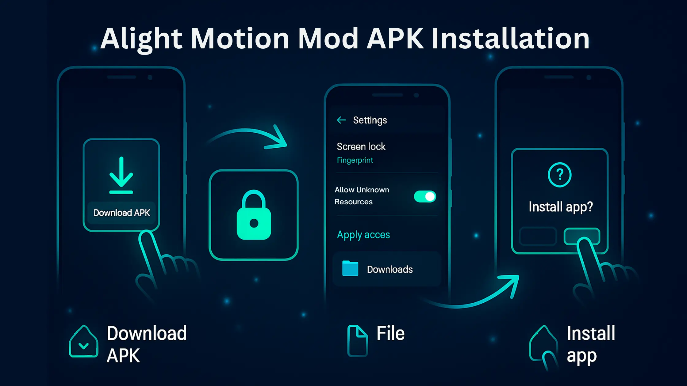 Step by Step Infographic to Download and Install Alight Motion Mod APK on Android