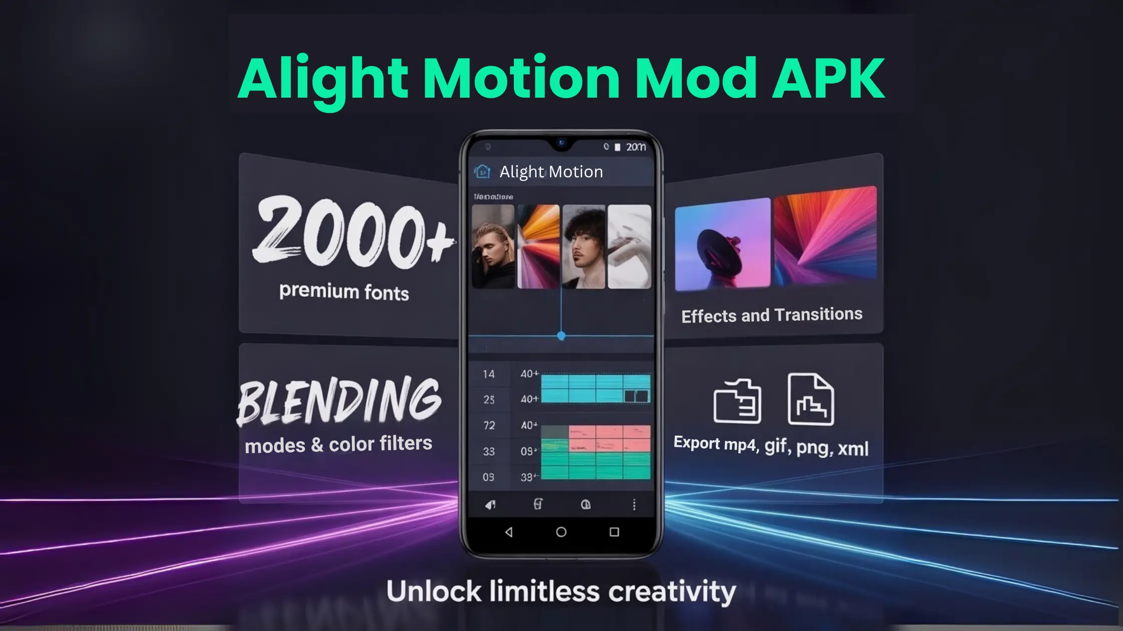 Alight Motion Mod APK interface highlights